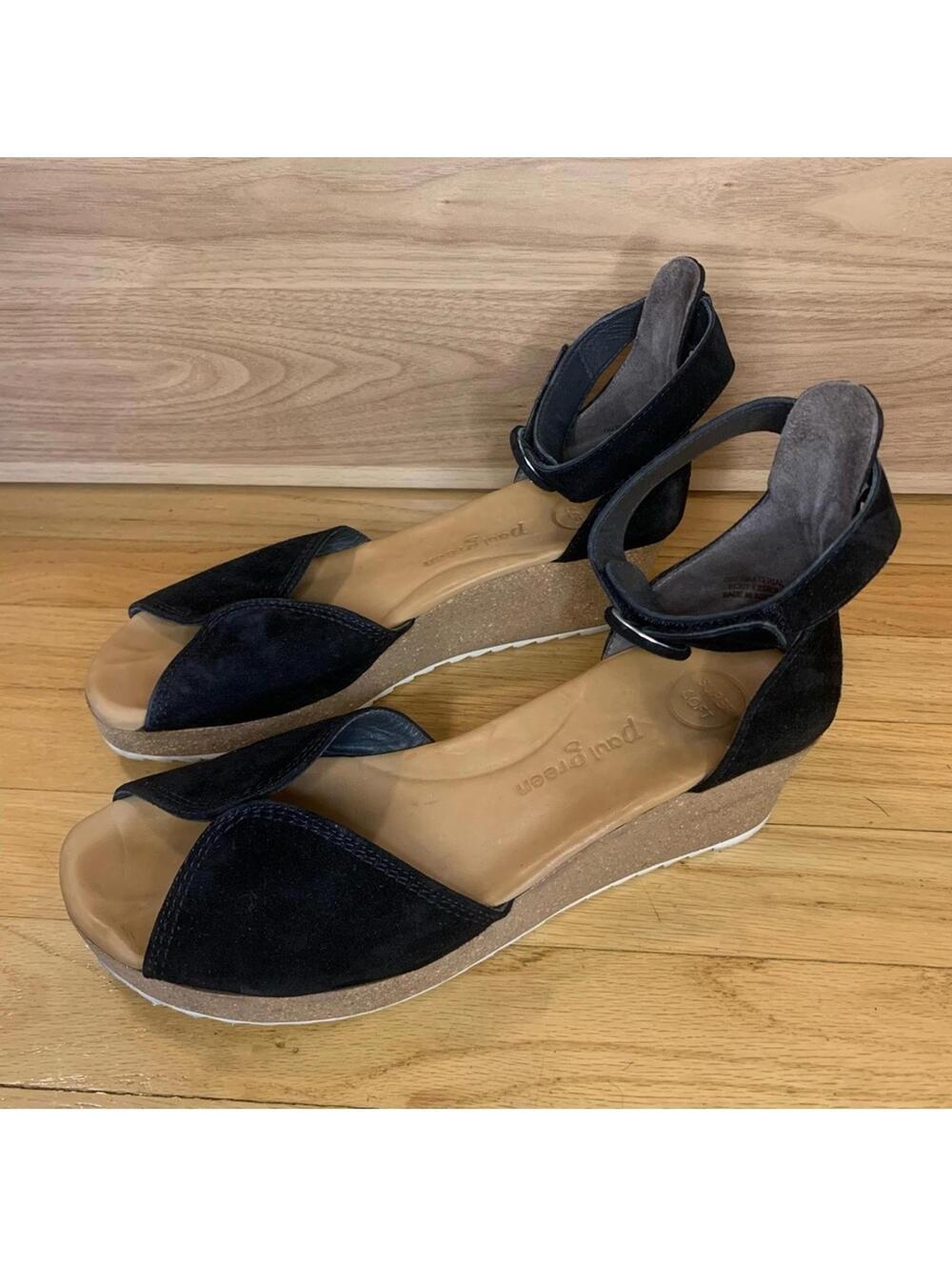 Paul Green Venice Wedge Sandals in Black - US Size 9.5